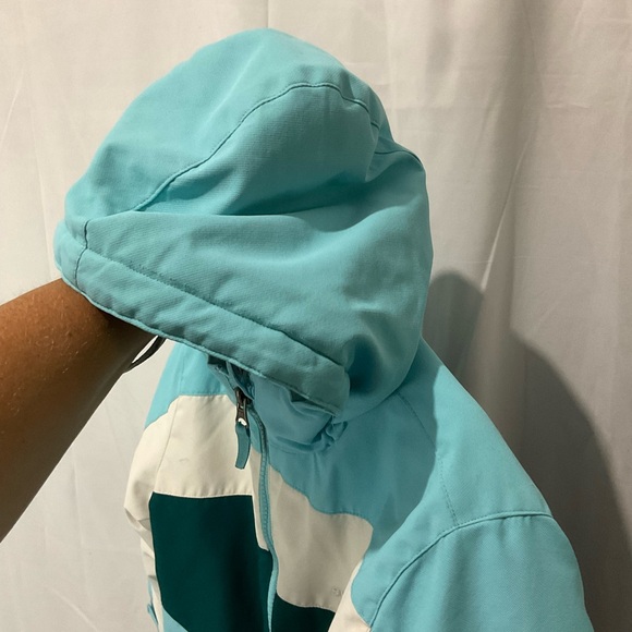 Swiss Tech Girls Winter Coat Double Zipper Size 4/5 XS/XCH Blue/White/Green - Picture 13 of 16